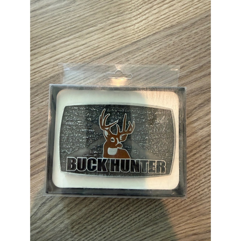 SpecCast Buck Hunter Western Belt Buckle Deer Antlers Made in USA  Silver